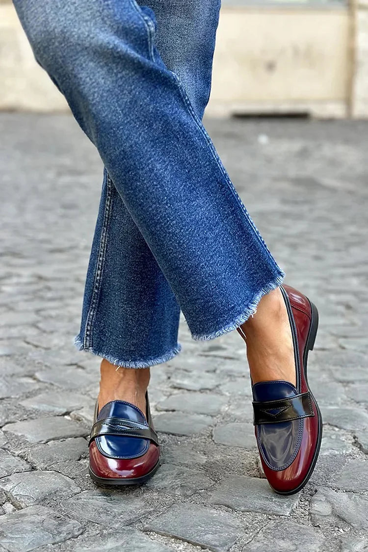 SHINY TRICOLOR LOAFERS