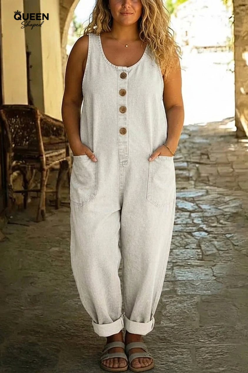 Ruth | Vintage Washed Cotton Denim Overalls