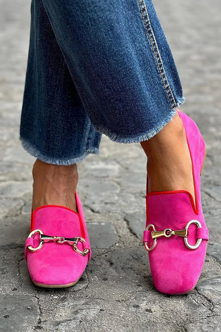 FLUORESCENT LOAFERS WITH METALLIC DETAIL